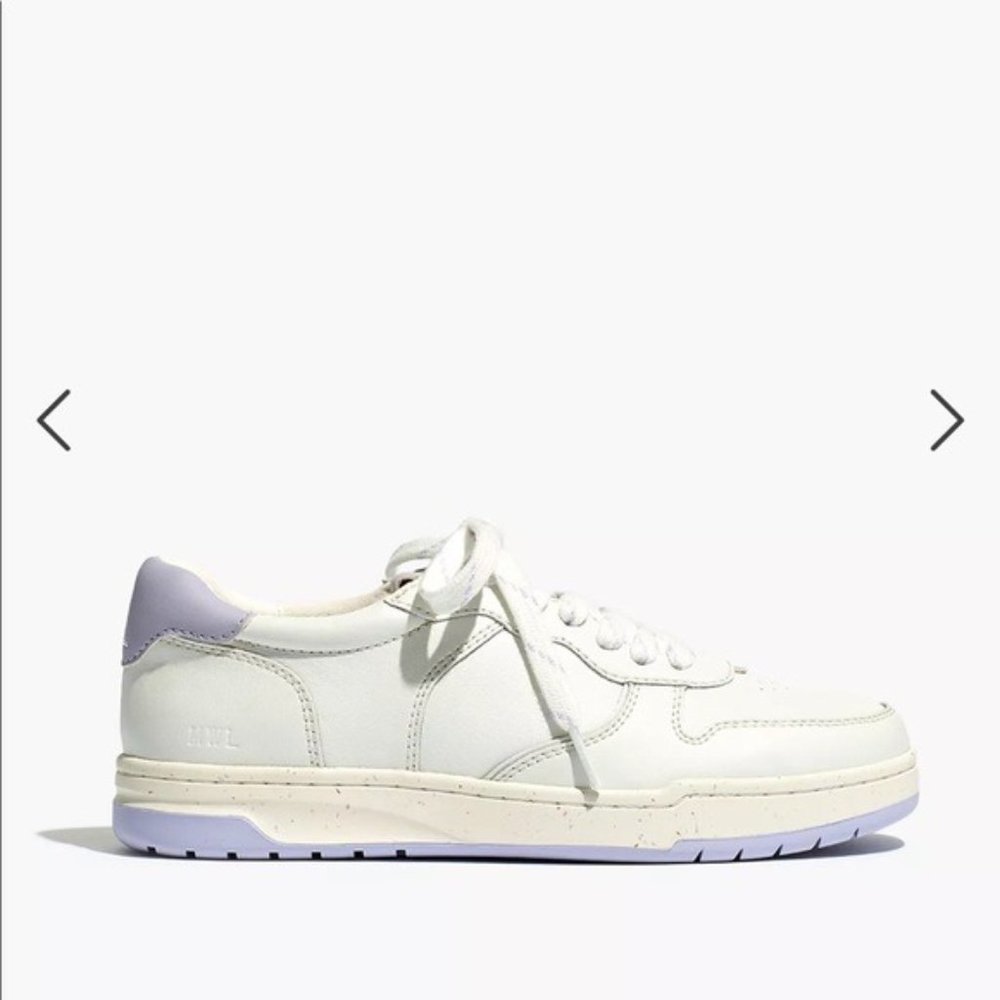 Madewell Court Low-Top Sneakers in White and Purple Distant Lavander Multi
